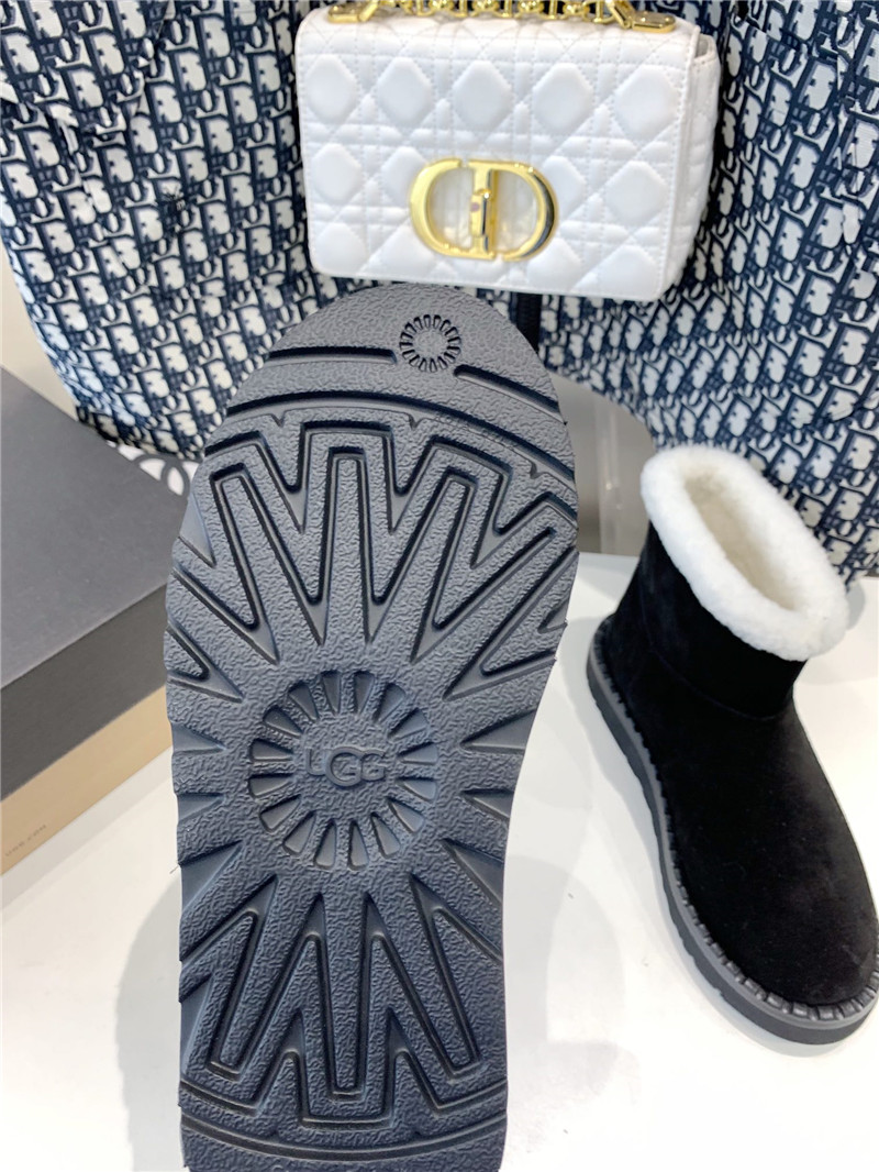 UGG Shearling Black Suede Boots