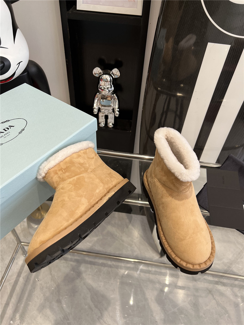 Prada Triangle-Logo Suede Boots