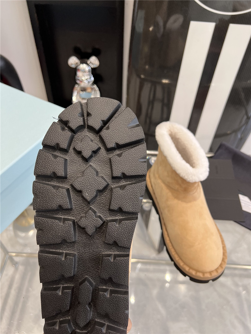 Prada Triangle-Logo Suede Boots