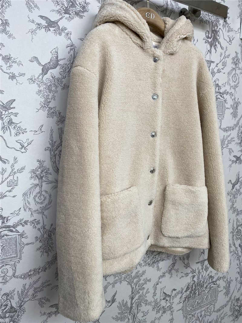 Ch**el new lamb wool hooded jacket