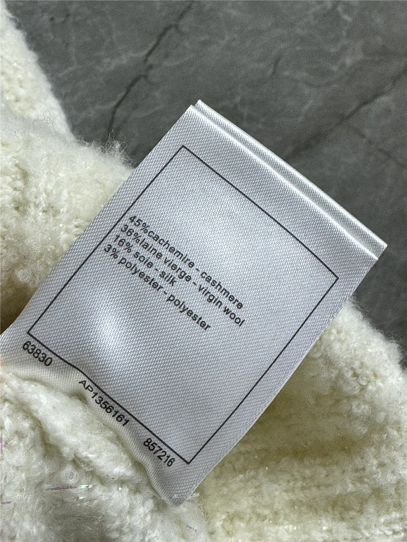 Ch**el jacquard turtleneck sweater white