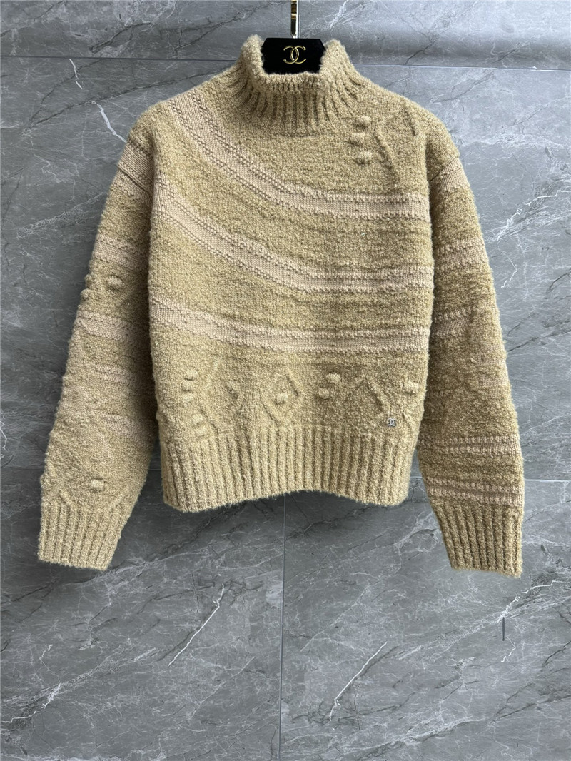 Ch**el jacquard turtleneck sweater in ginger