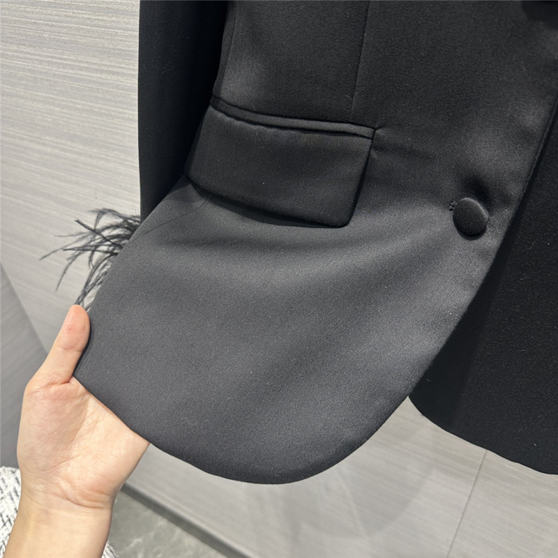 Pra*a lady style feather haute couture suit