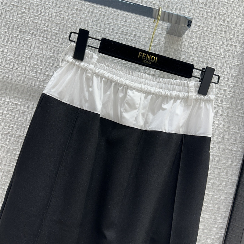 F**di black and white color block suit long skirt