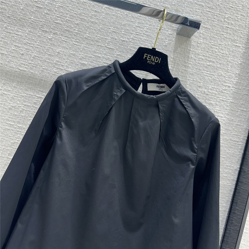 F**di micro pleated crew neck shirt