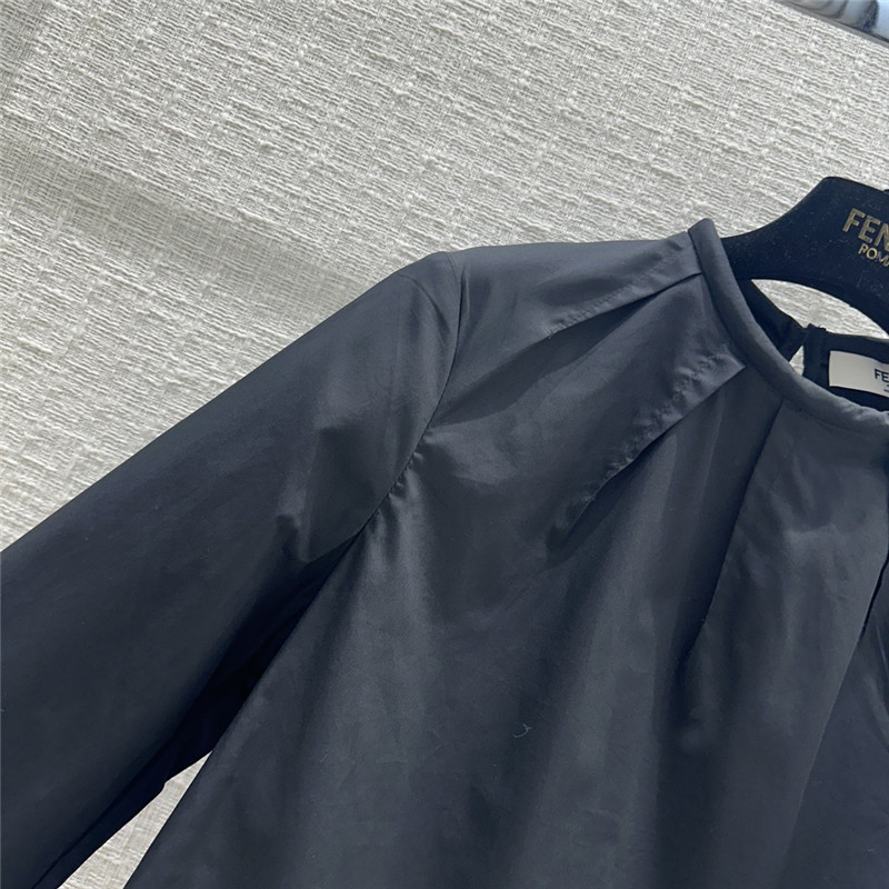 F**di micro pleated crew neck shirt