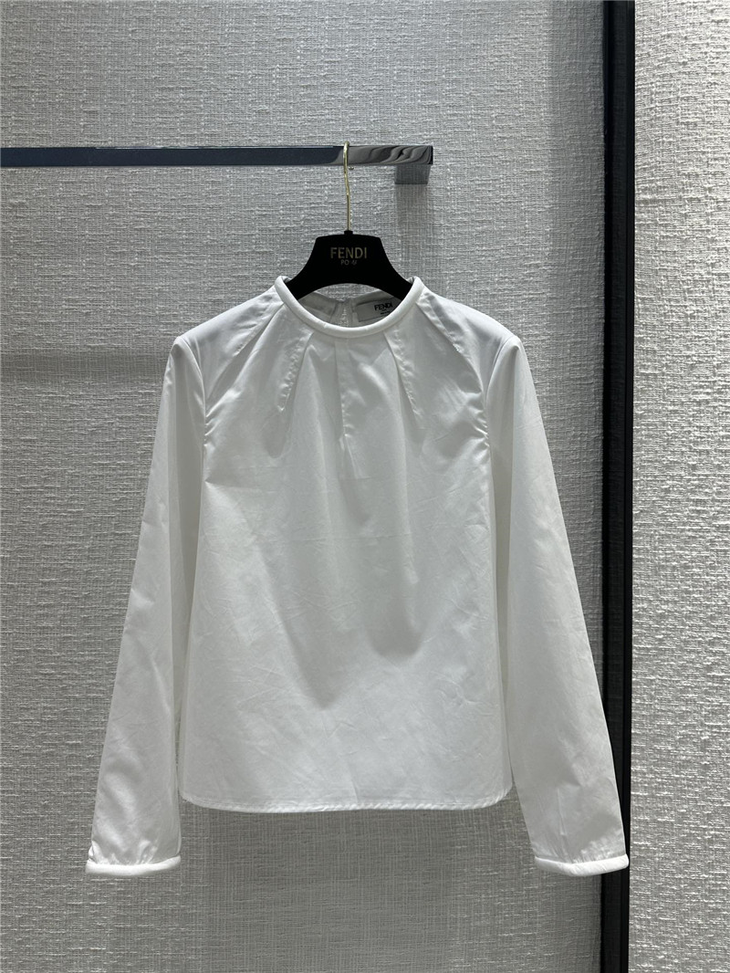 F**di micro pleated crew neck shirt