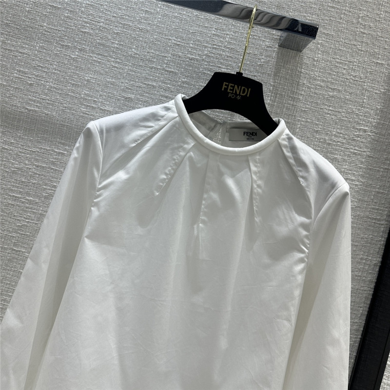 F**di micro pleated crew neck shirt