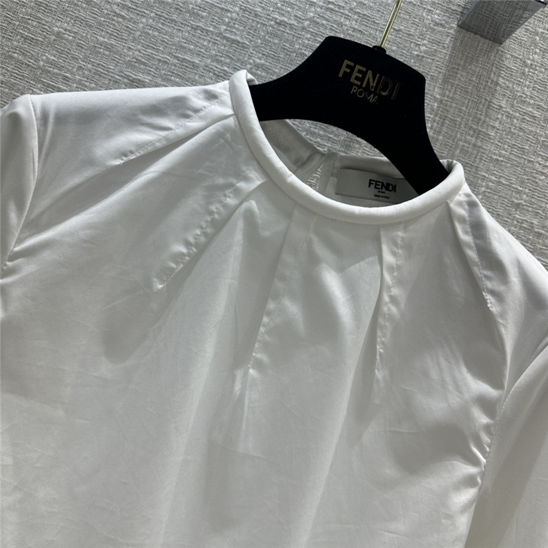 F**di micro pleated crew neck shirt