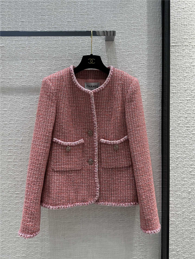 Ch**el palace style high-end pink knitted jacket