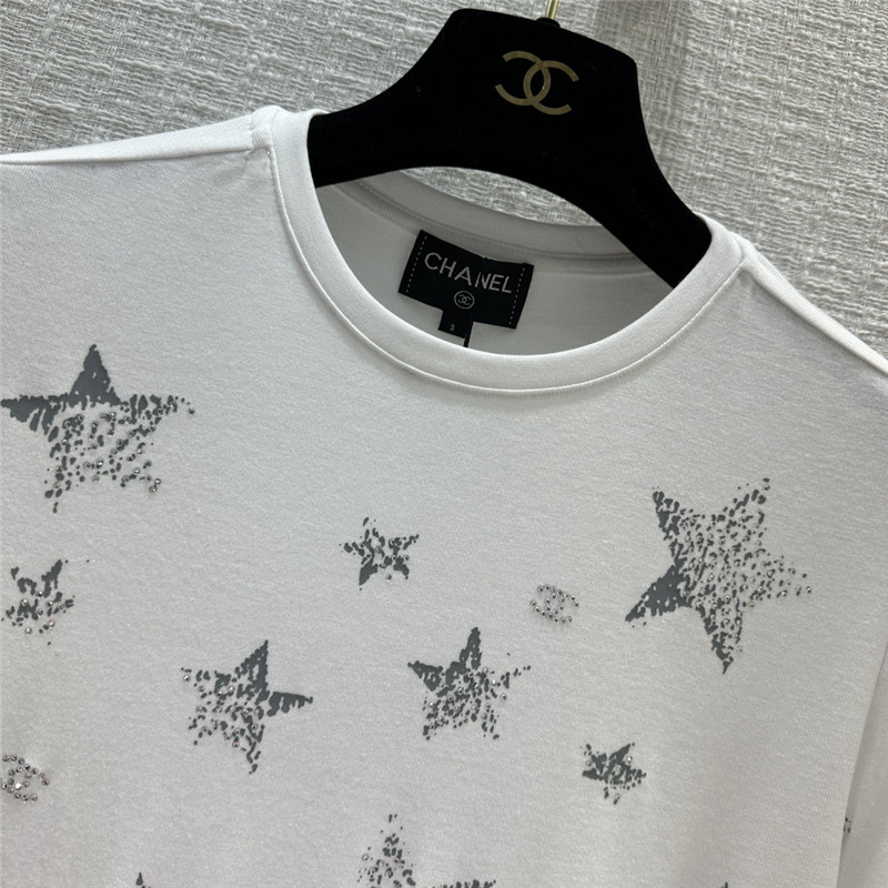 Ch**el star printed rhinestone bottoming top