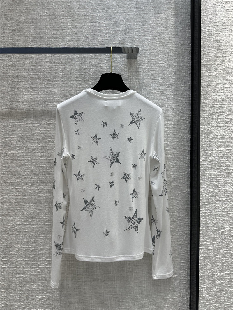 Ch**el star printed rhinestone bottoming top