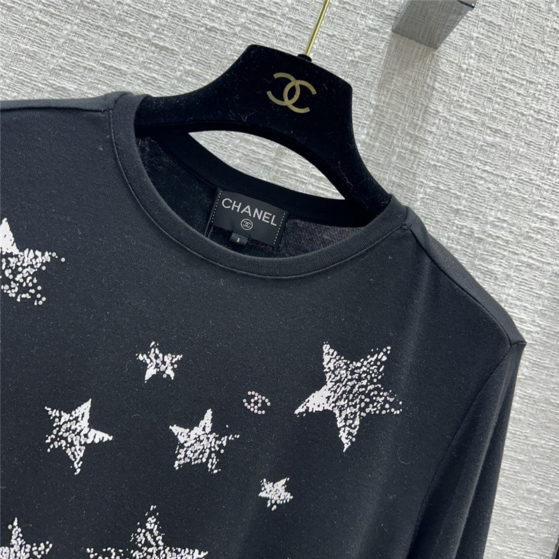 Ch**el star printed rhinestone bottoming top