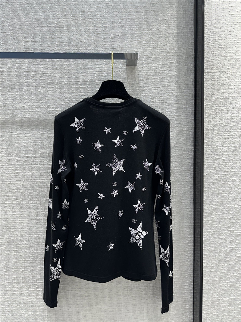 Ch**el star printed rhinestone bottoming top