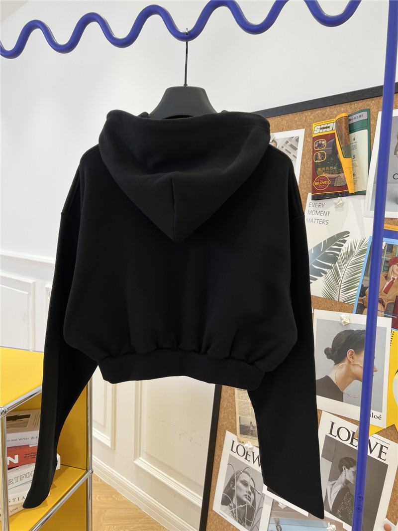 Versace Cropped Rhinestone Hooded Sweatshirt