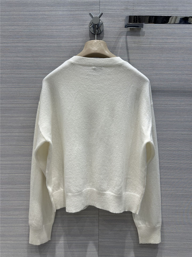 BC Jacquard Cashmere Sweater in White