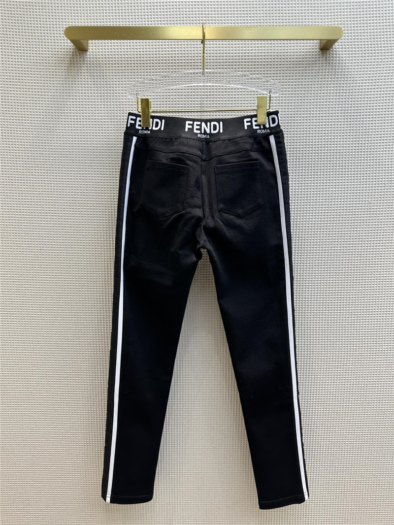 F**di logo elasticated web waist thin velvet skinny jeans