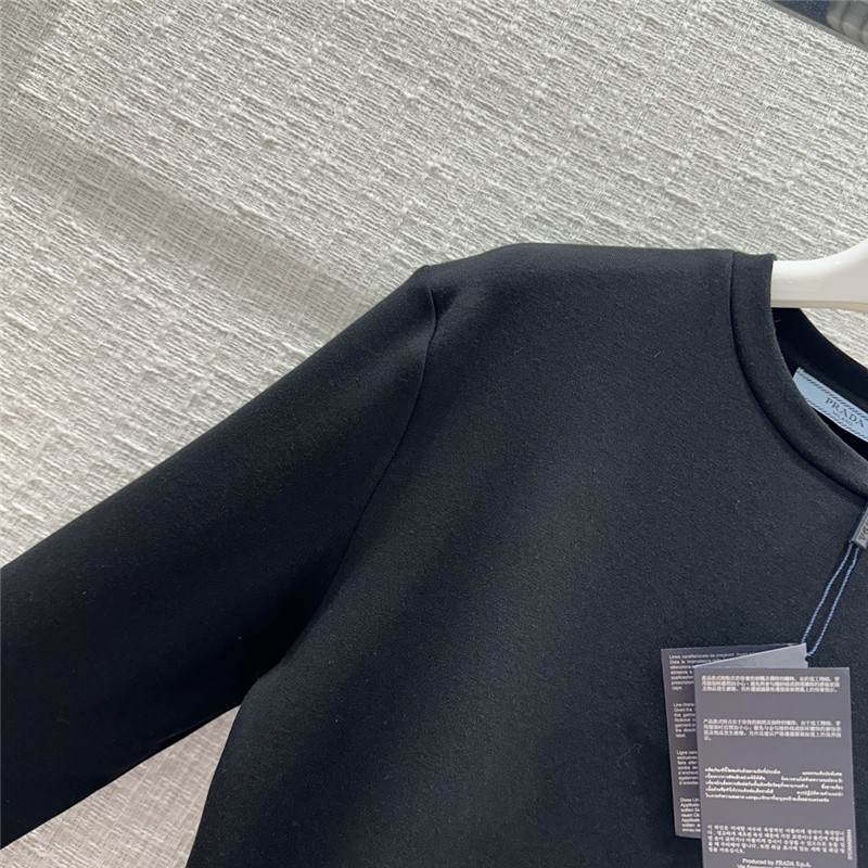 Pra*a triangle logo patch brushed base layer shirt