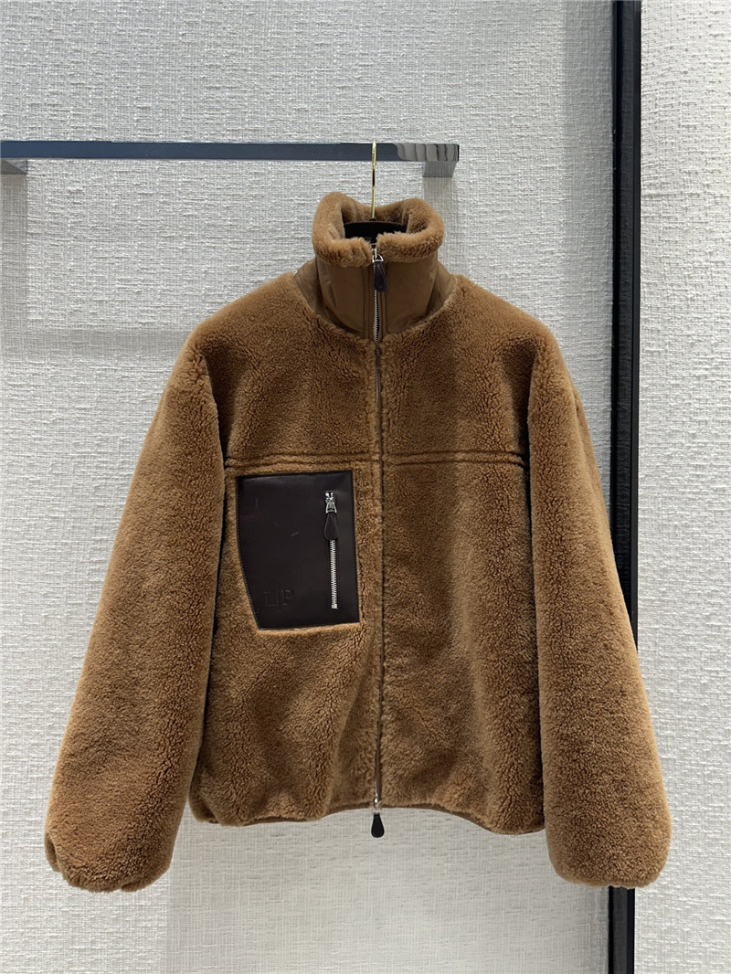 L0r0 P1ana wool grained leather jacket