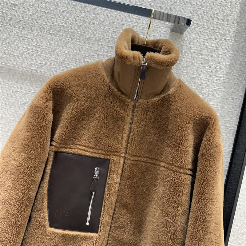 L0r0 P1ana wool grained leather jacket