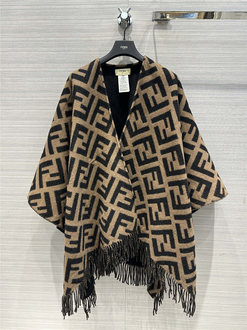 F**di cashmere shawl large scarf cloak