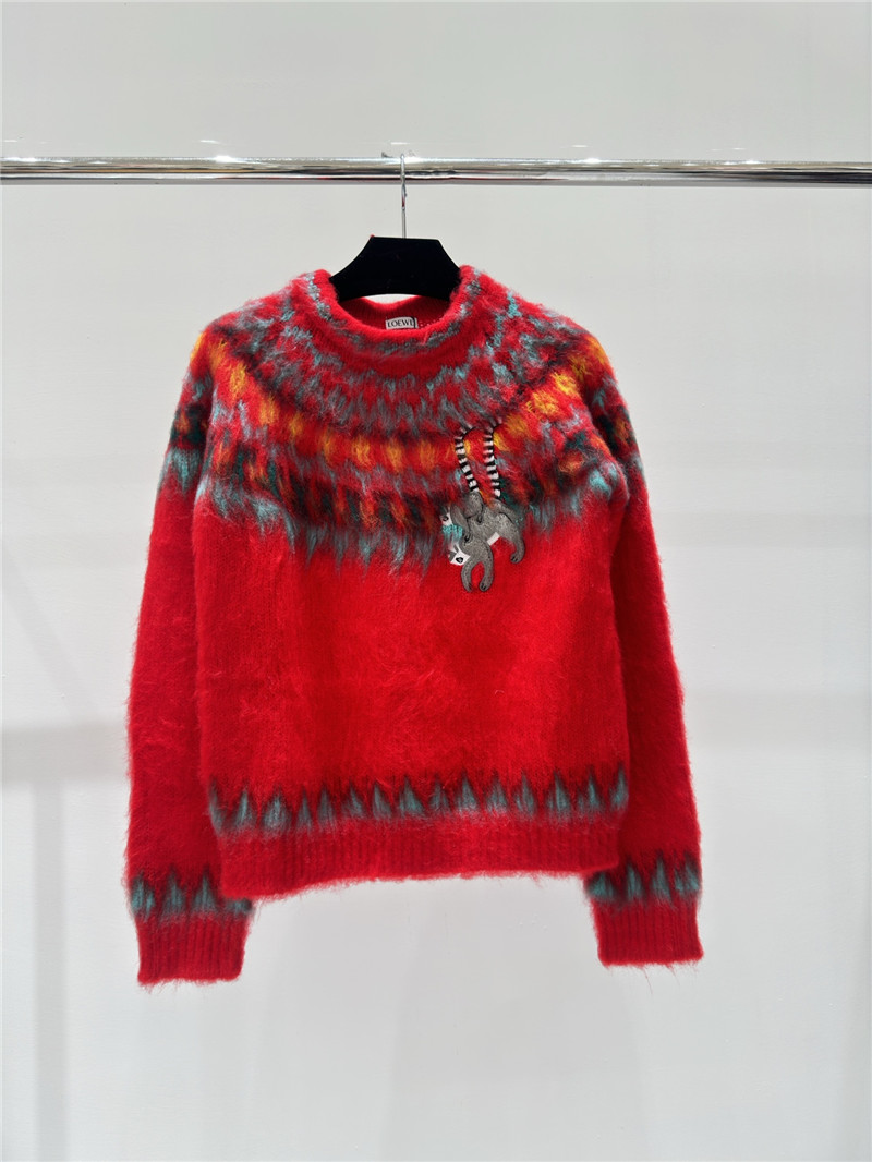 L0ew* embroidered mohair sweater