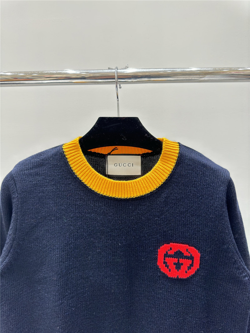 Gvc*1 logo knitted sweater in navy