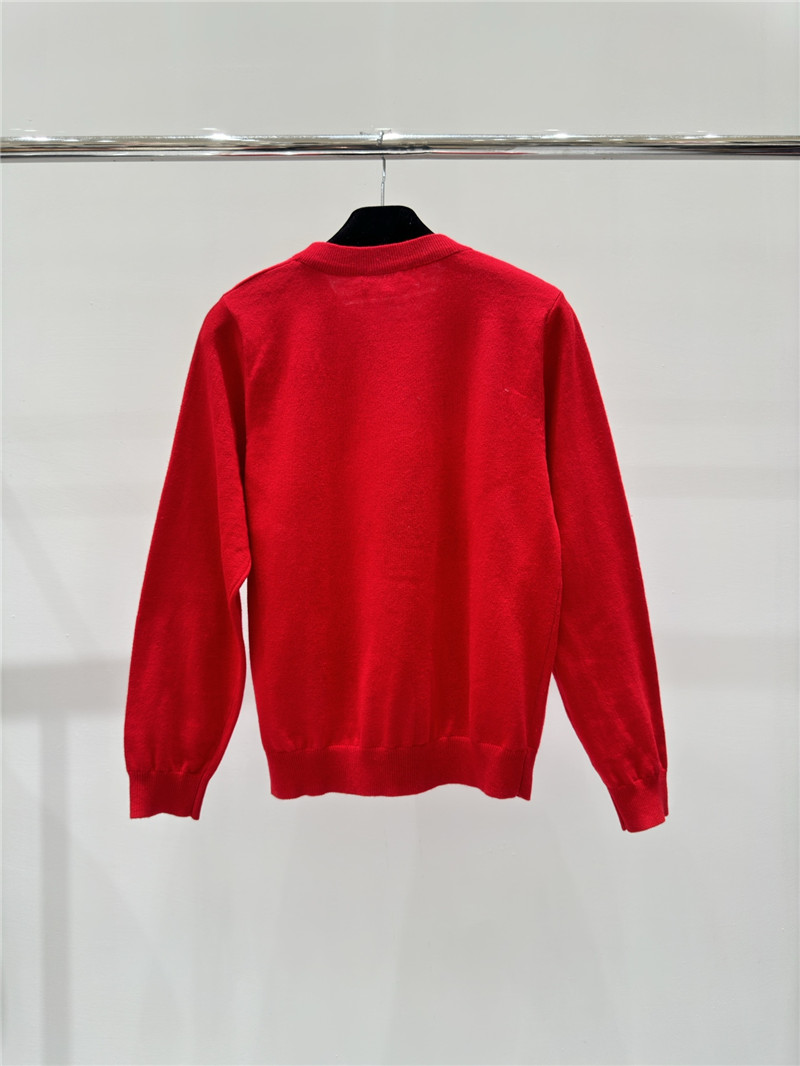 Ch**el christmas jacquard knitted sweater red