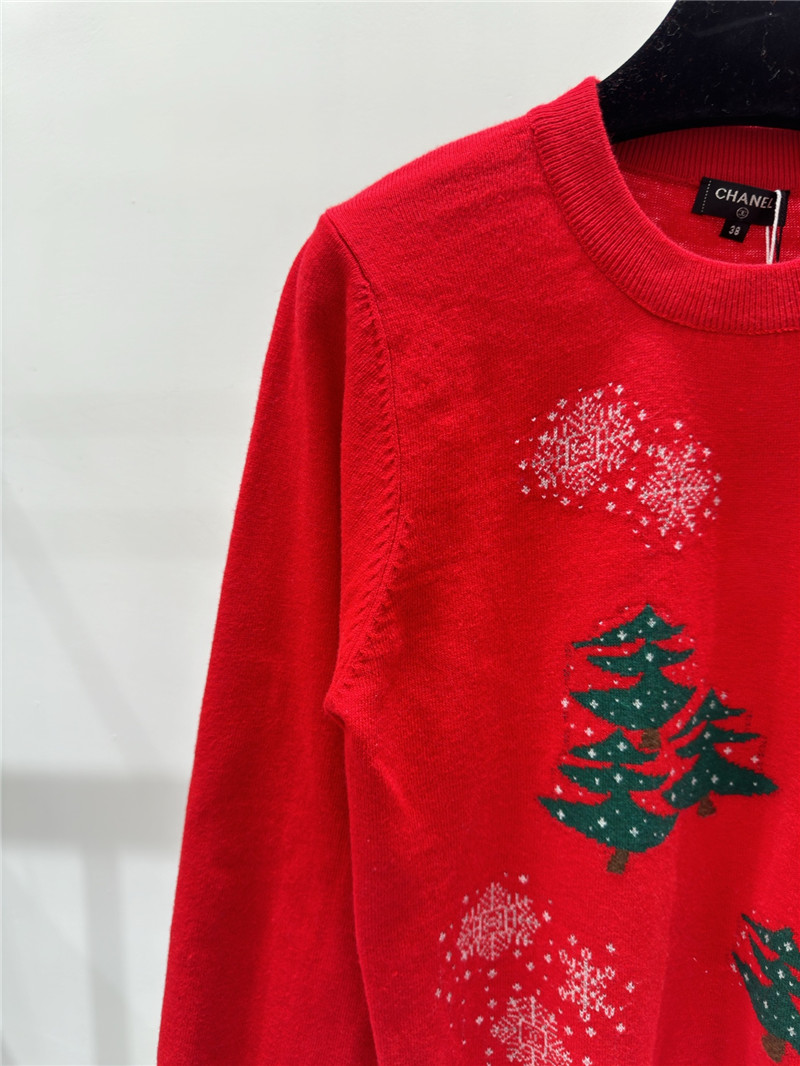 Ch**el christmas jacquard knitted sweater red