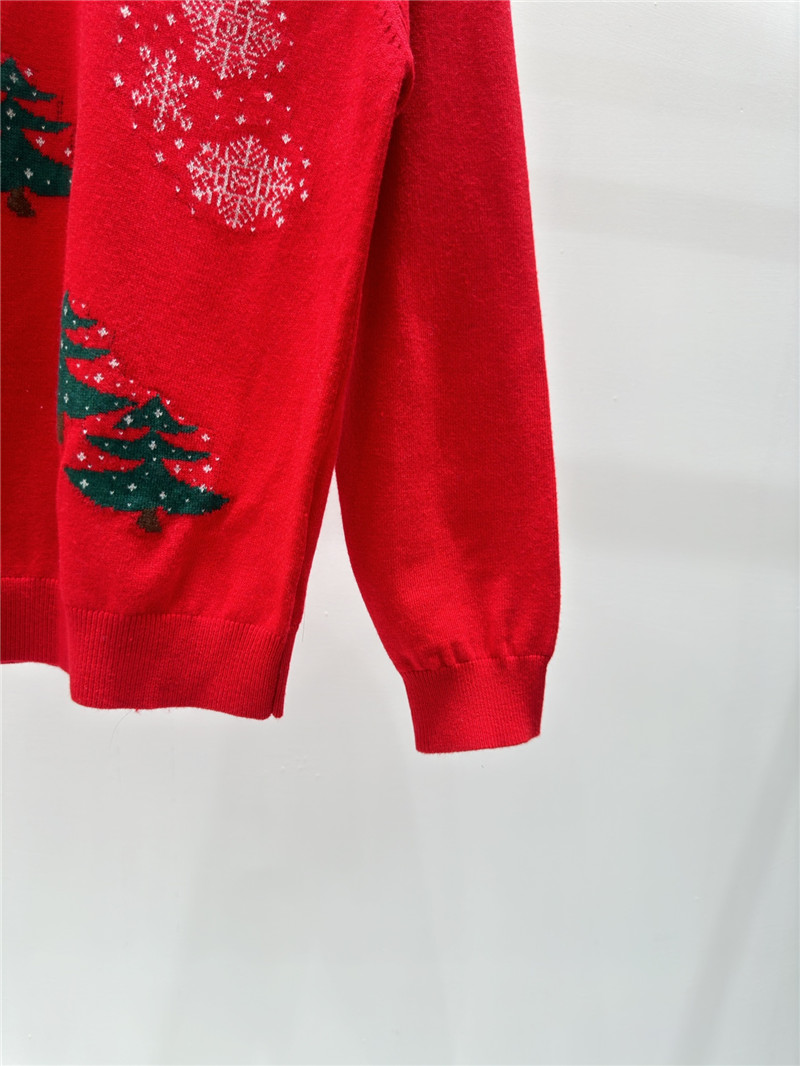 Ch**el christmas jacquard knitted sweater red