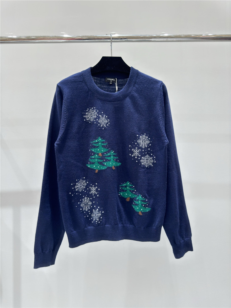 Ch**el christmas knitted sweater in navy