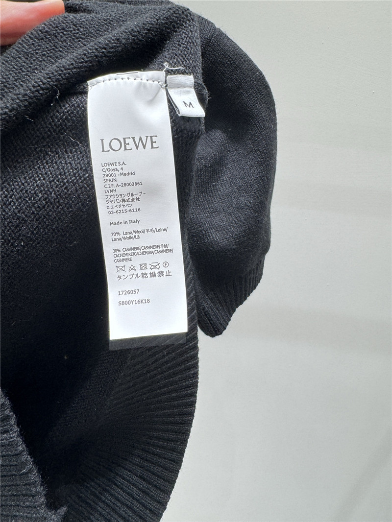 L0ew* logo knitted short sweater in navy