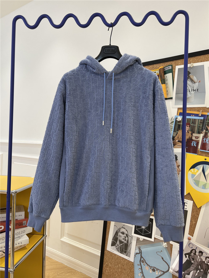 D10r terry jacquard hooded sweatshirt