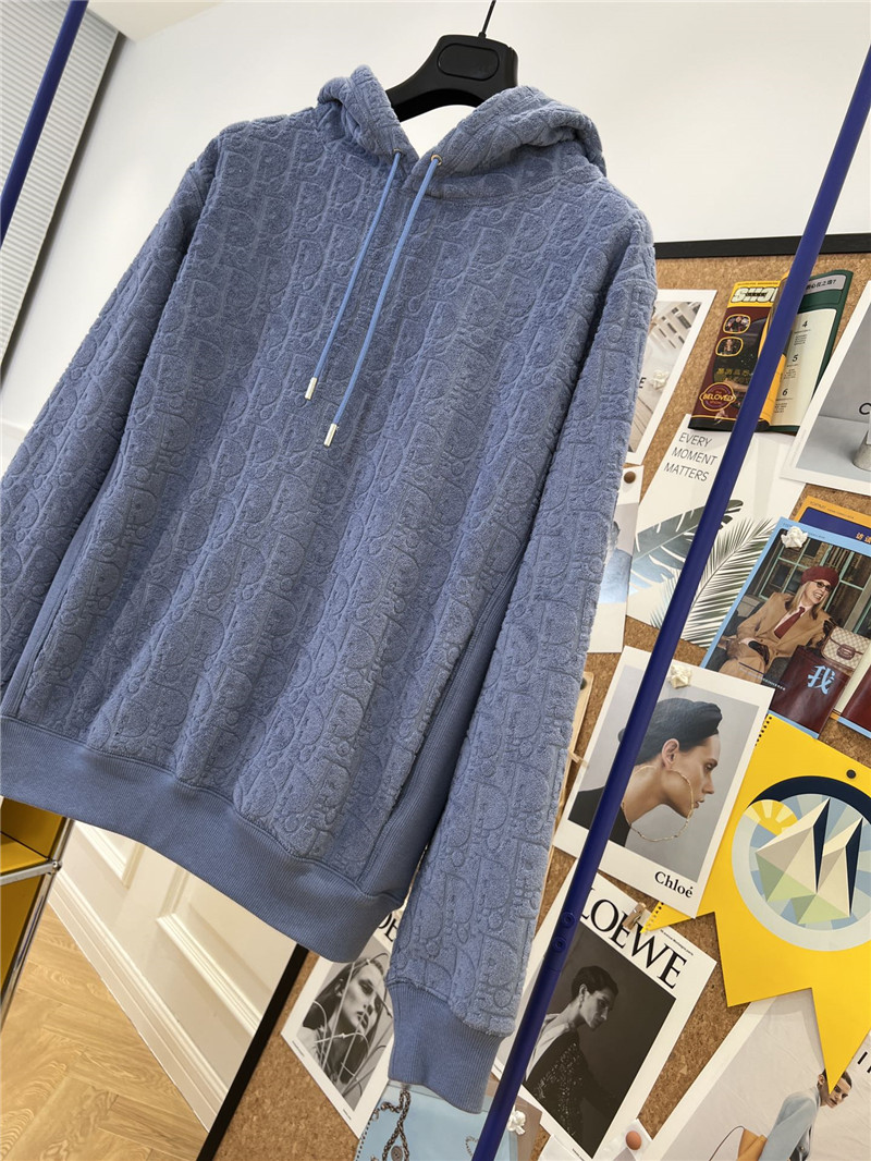 D10r terry jacquard hooded sweatshirt