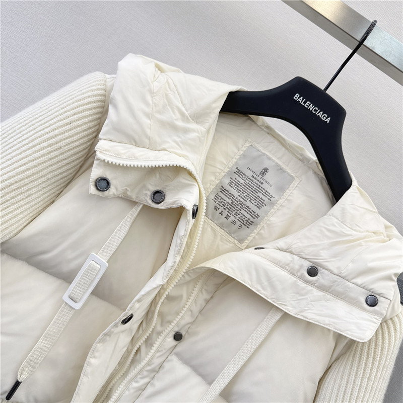 BC cashmere and wool patchwork bread down jacket
