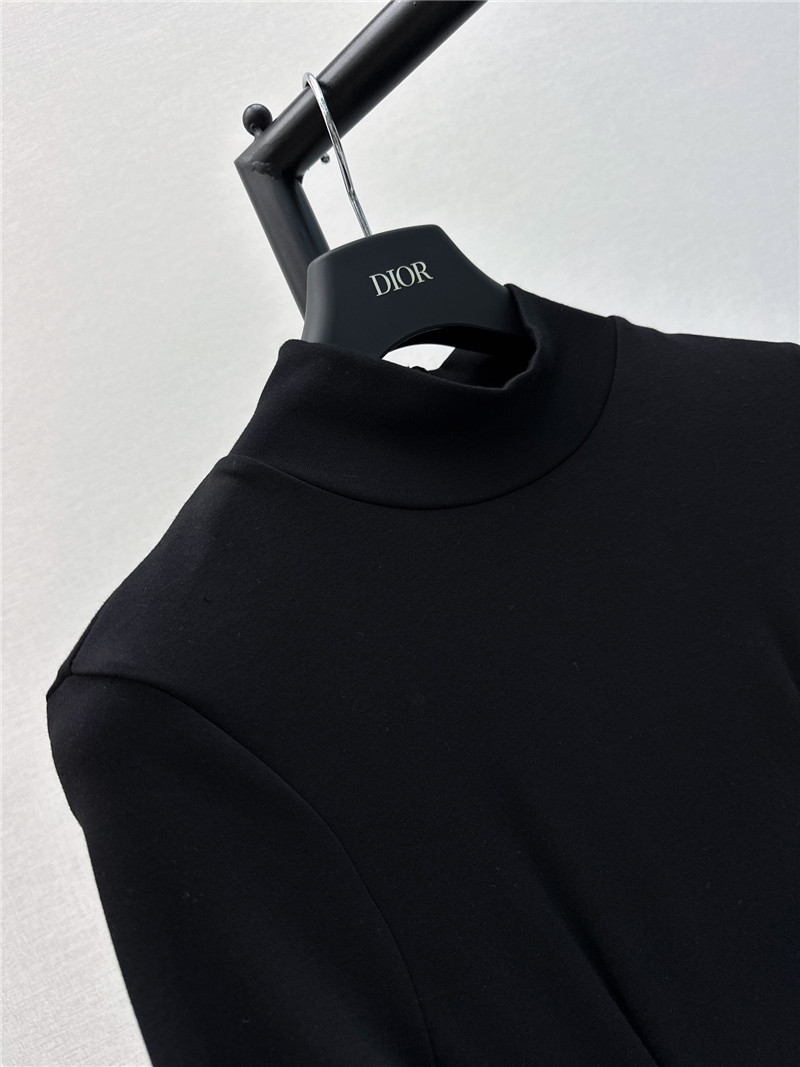 Ch**el black and white patchwork turtleneck maxi dress