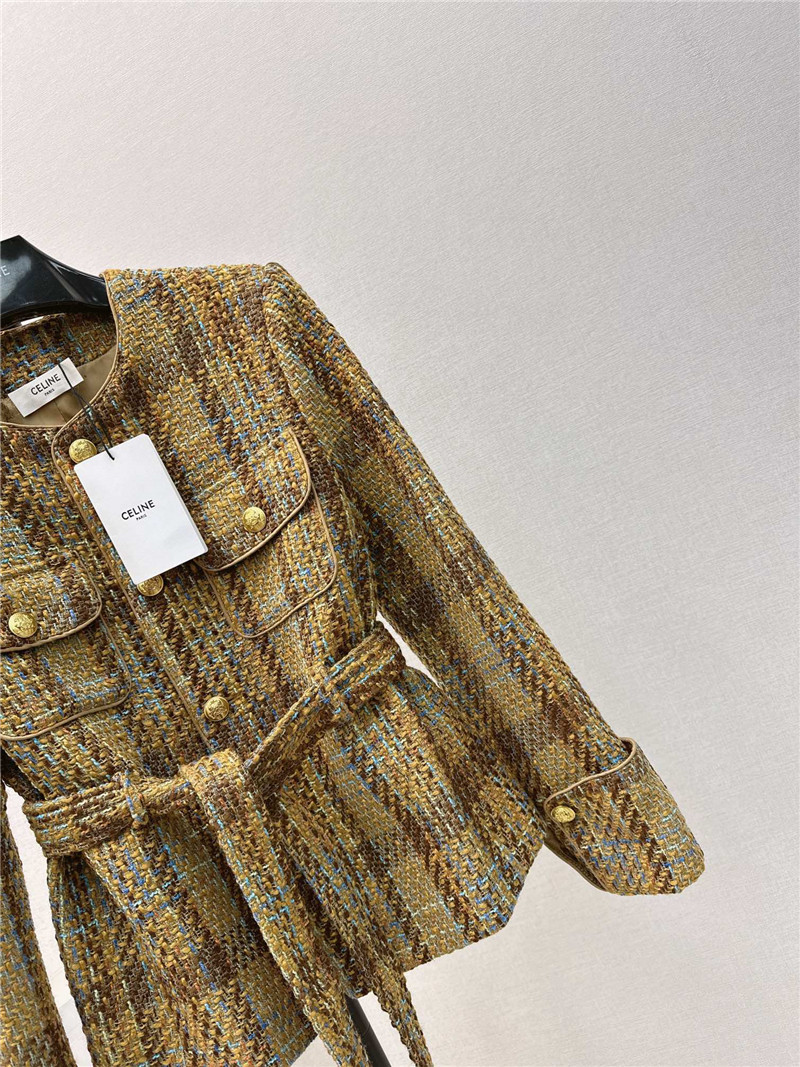 Ce1i*e retro style gold button woven jacket