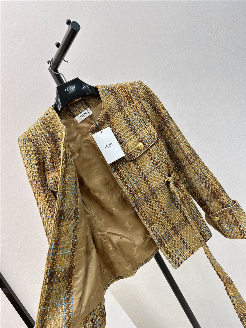 Ce1i*e retro style gold button woven jacket