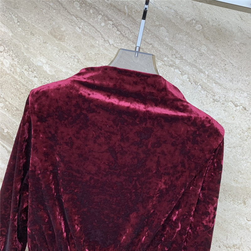 M1um1u micro high collar drawstring waist short dress