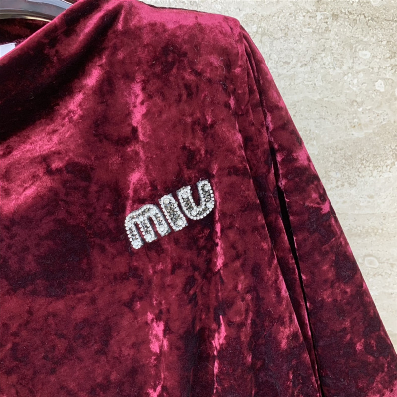 M1um1u micro high collar drawstring waist short dress