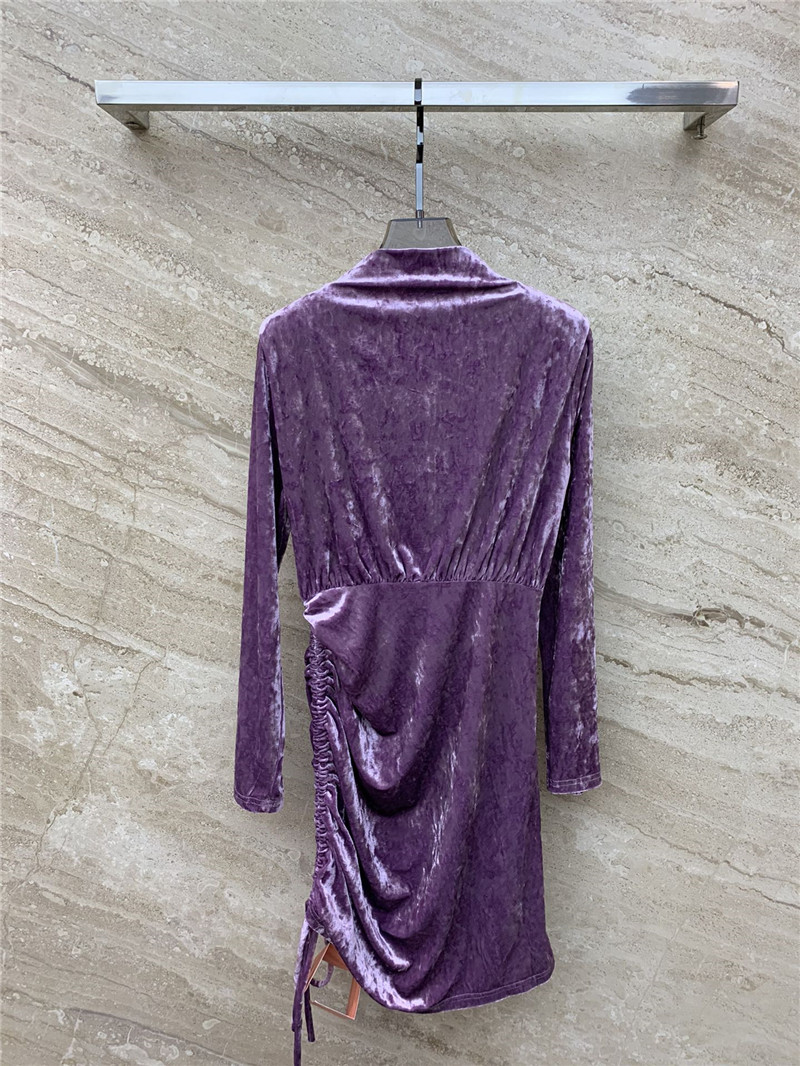 M1um1u micro high collar drawstring waist short dress