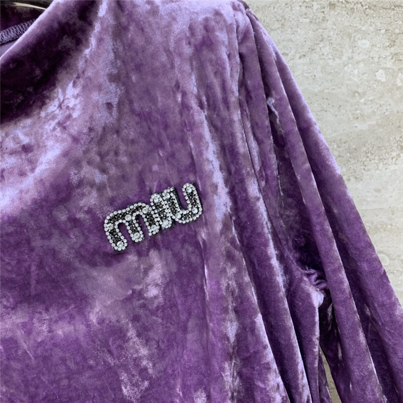 M1um1u micro high collar drawstring waist short dress