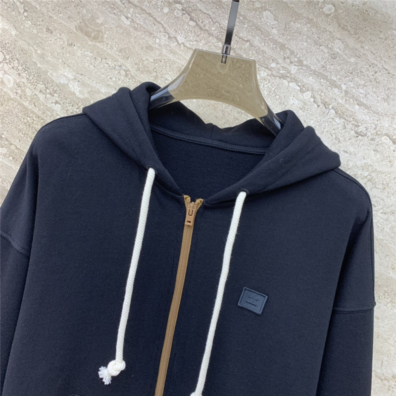 acne studios zipper drawstring hooded sweatshirt jacket