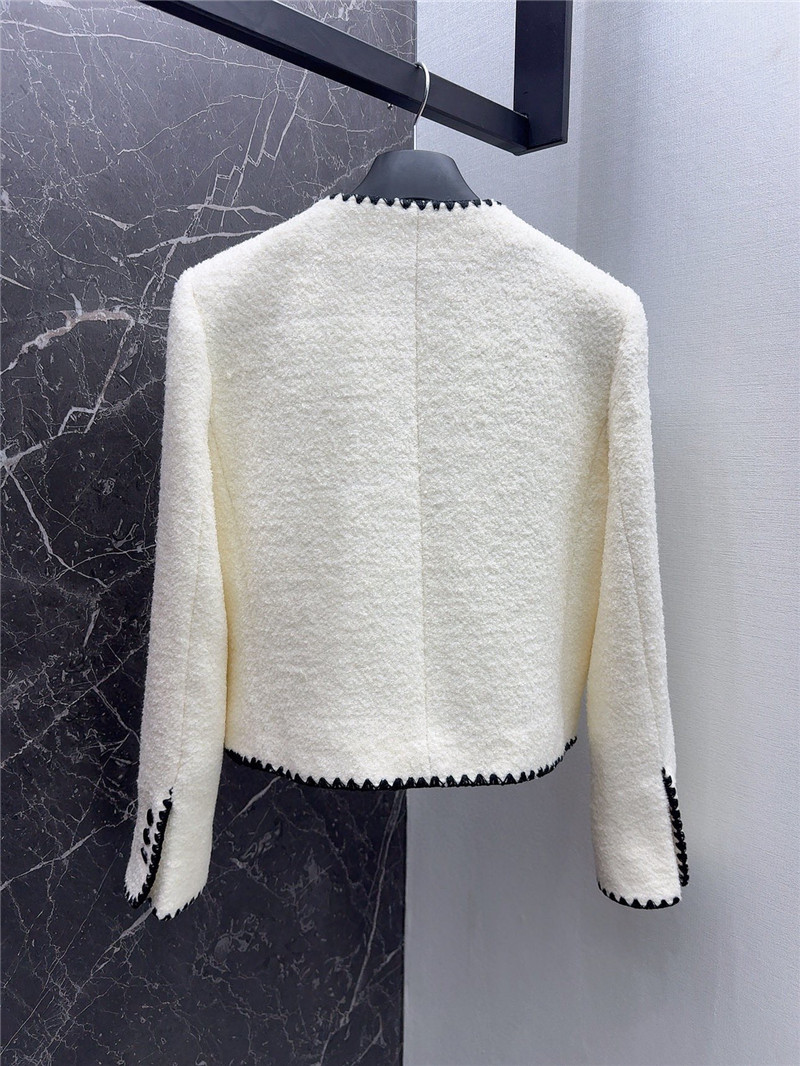 D10r wool jacket with contrast embroidered trim