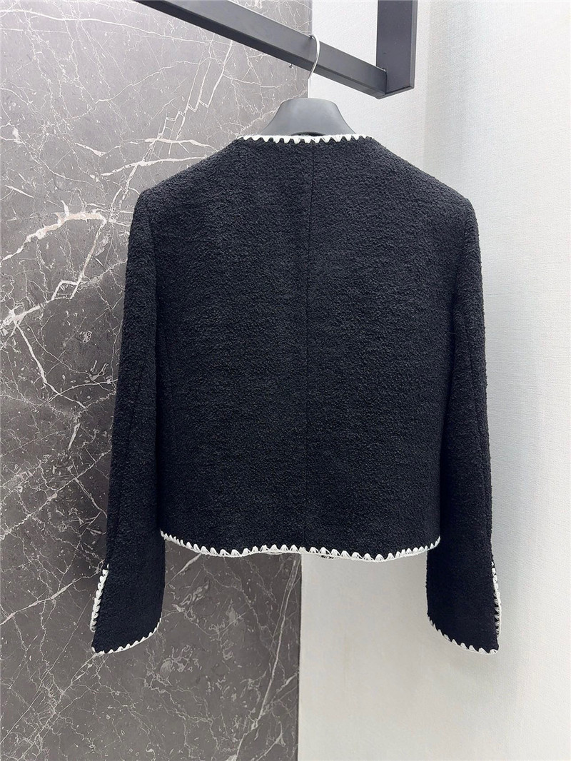 D10r wool jacket with contrast embroidered trim