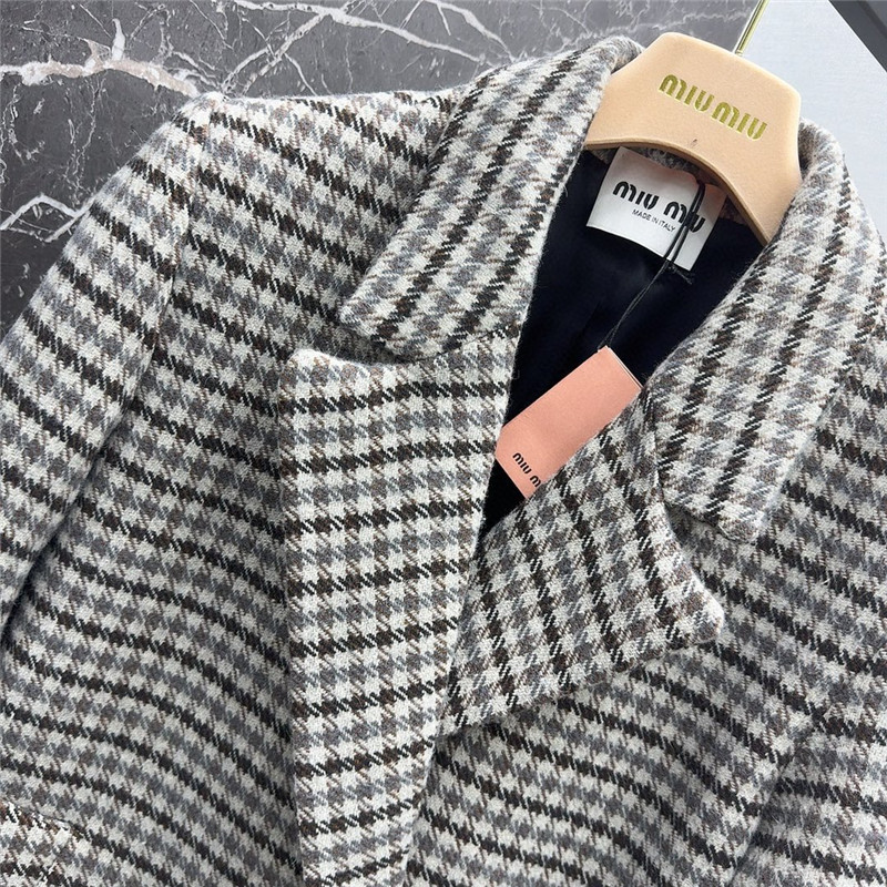 miu miu vintage houndstooth double-breasted blazer