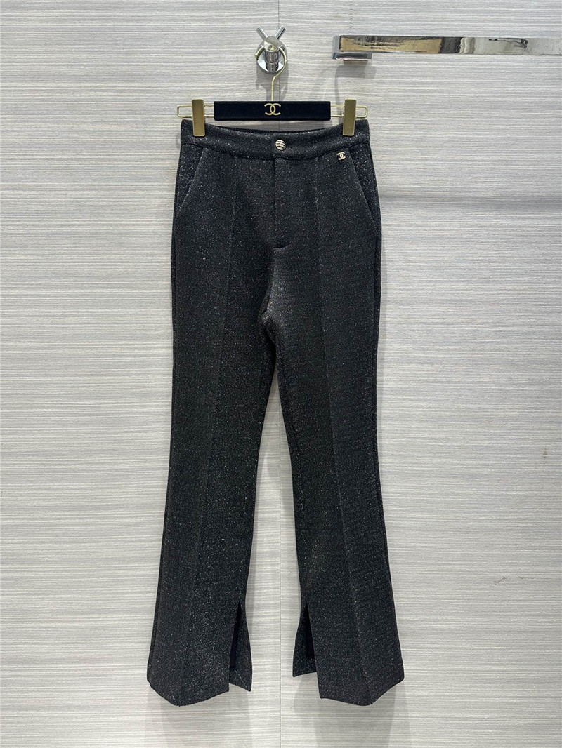 Ch**el metallic starry black skinny pants