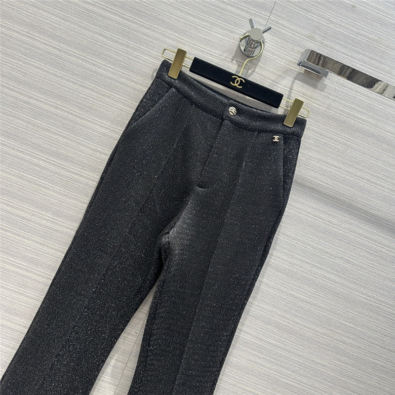 Ch**el metallic starry black skinny pants