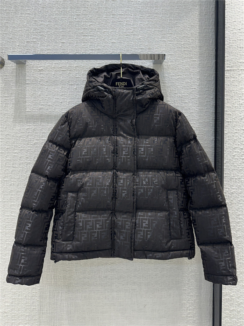 F**di new dark pattern hooded down jacket