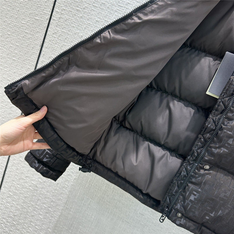 F**di new dark pattern hooded down jacket